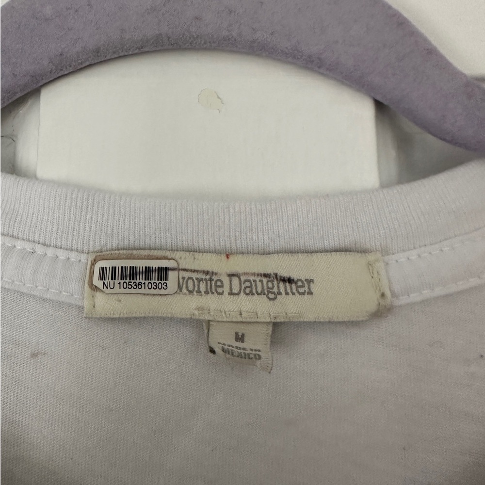 Favorite Daughter The Cropped Collegiate Boxy Graphic Tee Shirt in Size Medium - Picture 9 of 11